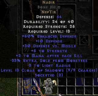 Nadir Rune Word in Bone Helm